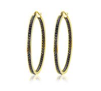 CiNily Orecchini a cerchio in acciaio inossidabile con cristalli multicolori per le donne gioielli ipoallergenici per orecchie sensibili grandi orecchini a cerchio grandi 5,1 cm, 2 inches x 0.12