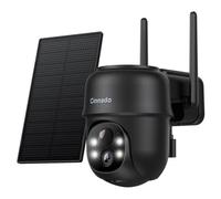 Cinnado Monitoraggio Esterno Wireless -2K Telecamera Esterna con Pannello Solare Wireless, Zoom inclinabile a 360°, Allarme PIR istantaneo, Visione Notturna a Colori, Suono bidirezionale, Alexa B6