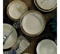Cinnamon - Set da cena (18 pezzi), 100% porcellana | Service Plates (6), piatti da dessert (6), piatti da dessert (6) | Lavastoviglie e Microwave Safe, design elegante
