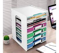 Cinnani 7 Livelli Organizer Scrivania Ufficio in WPC A4 Porta Documenti Scaffale per la Conservazione dei Documenti Orizzontale Portaoggetti Vassoio per la Posta Vassoio per Gli Ufficio Casa e Scuola