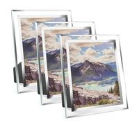 Cinnani Cornice Foto 20 x 25, Cornice Trasparente set di 3, Argento in Vetro, Cornice Personalizzata Con Foto per Casa, Ufficio, Matrimonio, Regalo