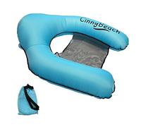 Cinnybeach® Innovativo Materassino Gonfiabile in 2 Secondi Mare e Piscina, Relax per Adulti, Unisex, Poltrona Gonfiabile senza Pompa, Autogonfiabile, con Meccanismo di Chiusura a Clip (Azzurro)