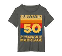 Cinquantesimo Anniversario di Matrimonio Genitori 50 Anni di Matrimonio Maglietta, Donna Plus-Size, Asfalto, 3X