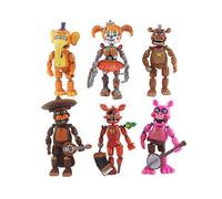 Cinque 6pcs Fnaf Nights At Freddys Light Up Action Figures Movable Joint Toy Game