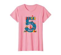 Cinque Anni di Fantastico: Celebrazione del Compleanno di Dino Adventure Maglietta, Donna, Rosa, XL