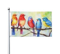 Cinque bandiere con uccelli cantanti per esterni, 9 x 1,5 m, bandiera stagionale da giardino con occhielli bandiera esterna per decorazioni per la casa sfondo fotografico