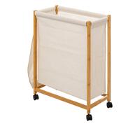 Cinque cesto per la biancheria in bambù con ruote 52 L