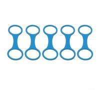 Cinque clip per maschera da snorkeling in silicone elastico per fissare le cinghie della maschera subacquea ai tubi di respirazione, diametro 27 mm (blu)