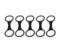 Cinque clip per maschera da snorkeling in silicone elastico per fissare le cinghie della maschera subacquea ai tubi di respirazione, diametro 27 mm (nero)