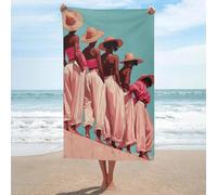 Cinque donne africane con pelle nera ricca telo mare in microfibra senza sabbia grande asciugamani doccia multiuso assorbente per bagno piscina 130 x 80 cm