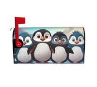 Cinque graziosi pinguini Coperture per cassette postali magnetiche Avvolgimenti Posta Copertura per cassetta postale Giardino Decorazione per la casa 21x18 pollici