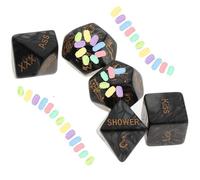 Cinque In Uno Classico In Plastica Nero Dadi Multifunzionali, Guida D'Azione Creativa, Regalo Coppia - D28-