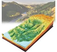 Cinque modelli combinati di terreno, modello didattico della geografia con pianure, colline, bacini, montagne e altipiani, for la visualizzazione dell'apprendimento in i geografia