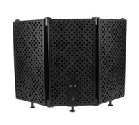 Cinque Pannelli Scudo Fonoassorbente per Microfono Nero | Riduce il Rumore Ambientale, Struttura Pieghevole Multistrato, per Voice Over e Canto, ABS ed EVA