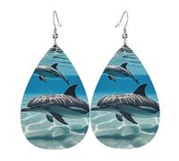 Cinque silhouette di danza hawaiana orecchini in pelle per le donne orecchini a goccia leggeri pendenti orecchini a cerchio gioielli regali, One Size, Pelle sintetica, Non pietra preziosa