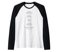 Cinque Solas Riforma Riforma Teologia Scrittura Bibbia Dio Maglia con Maniche Raglan