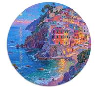 Cinque Terre 1000 Pezzi Di Puzzle Rotondo Creativo Scenic Spot Regali Educativo Per Adulti E Bambini 1000pcs (67.5x67.5cm)