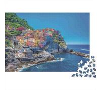Cinque Terre Costa Puzzle 1000 Pezzi Carta per Adulti Case Colorate Gioco di Puzzle 1000 Pezzi Relax Arredo Regalo 38x26cm/1000pcs