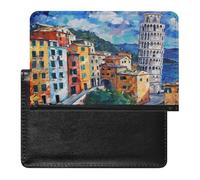 Cinque Terre e Pisa Torre Pisa, porta passaporto da viaggio, custodia a portafoglio con slot per carte di credito, per donne e uomini