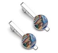 Cinque Terre E Pisa Torre Pittura Divertente Fermacravatta Clip Fermacravatta Clip Fermacravatta Clip Regolare Cravatte Cravatta Regali Decorativi, 5.5x2.2cm, Metallo