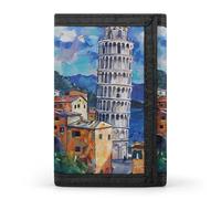 Cinque Terre e Pisa Tower - Portafogli a tre ante con porta carte di credito, 8 scomparti, portachiavi, finestra per foto, per uomini e donne, Stile 9., Taglia unica, Per tutte le stagioni