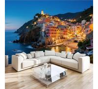 Cinque Terre Fotomurali 3D Effetto Mare Città Non Tessuto Murale Carta Da Parati Decorazione Da Parete 250x175 cm Per Soggiorno Camera Da Letto Ufficio