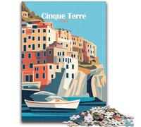Cinque Terre Italia Poster Puzzle per Adulti Adolescenti Puzzle, Antistress Staycation Kill Time Migliora l'Amore tra Coppie 1000 pezzi (50x75cm)