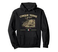 Cinque Terre Liguria Bandiera Italia Riviera Felpa con Cappuccio