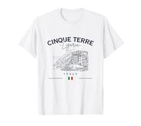 Cinque Terre Liguria Bandiera Italia Riviera Maglietta