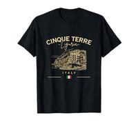 Cinque Terre Liguria Bandiera Italia Riviera Maglietta