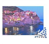 Cinque Terre Puzzle 1000 Pezzi Riciclabile Materiale Cliffside Village Anziani Puzzles Educativo Gioco Decompression Genitore-Figlio Gioco Accessori 38x26cm/1000pcs