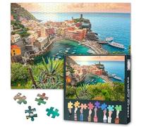 Cinque Terre Puzzle da 1000 pezzi, per adulti, paesaggio costiero italiano con villaggi scoglieri, puzzle di alta qualità, 70 x 50 cm
