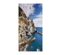Cinque Terre Scenario Coperture per porta d'ingresso Banner di benvenuto Grande Divertente Sfondo Banner Decorazioni da appendere all'interno e all'esterno e buoni regali di primavera per gli amici