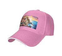 Cinque Terre Scenery - Berretto da baseball per uomo e donna, regolabile, traspirante, per sport e attività all'aperto, rosa, Taglia unica