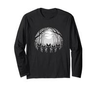 Cinque Volpi al Chiaro di Luna Foresta Notte Halloween Volpe Maglia a Manica