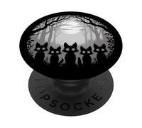 Cinque Volpi Al Chiaro Di Luna Foresta Notte Halloween Volpe PopSockets PopGrip Adesivo