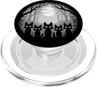 Cinque Volpi Al Chiaro Di Luna Foresta Notte Halloween Volpe PopSockets PopGrip per MagSafe