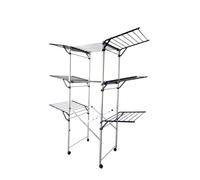 Cinquepalmi Twist Stendibiancheria Verticale Pieghevole in Alluminio Anodizzato - 6 Ali Indipendenti + Doppio Pannello Centrale, 30 Metri Stenditura, Ruote Piroettanti, Salvaspazio Antiruggine