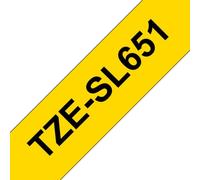 Cinta Brother TZe-SL651 2,4 cm Nero su Oro Autolaminata Giallo