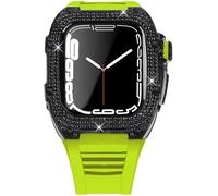 Cinta di orologio in gomma per copertina di diamanti di lusso con chiusura , per SE 8 7 6 5 4 Serie, custodia in acciaio inossidabile a fascia fluoroelastomer , per iwatch 45mm 44mm cambio accessori