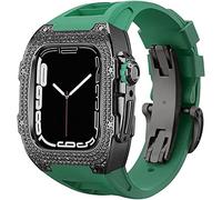 Cinta di orologio in gomma per copertina di diamanti di lusso con chiusura , per SE 8 7 6 5 4 Serie, custodia in acciaio inossidabile a fascia fluoroelastomer , per iwatch 45mm 44mm cambio accessori
