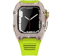Cinta di orologio in gomma per copertina di diamanti di lusso con chiusura , per SE 8 7 6 5 4 Serie, custodia in acciaio inossidabile a fascia fluoroelastomer , per iwatch 45mm 44mm cambio accessori