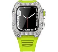 Cinta di orologio in gomma per copertina di diamanti di lusso con chiusura , per SE 8 7 6 5 4 Serie, custodia in acciaio inossidabile a fascia fluoroelastomer , per iwatch 45mm 44mm cambio accessori