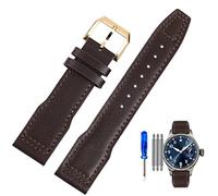 Cinta d'oro vera in pelle per i piloti IWC Little Prince Male Mark 18 Big Fly Portogallo morbido comodo orologio da 20mm braccialetto da 20 mm