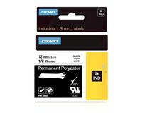 Cinta etichettatrice Dymo Rhino Polyester IND 12mm Nero su Bianco UL969