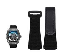 Cinta in pelle autentica, adatto per cinghia di richard Mille in nylon, cacciavite RM50/53, testa a vite a quattro stelle o a cinque stelle, 25 mm (colore: nero grigio, dimensione: 25 mm)