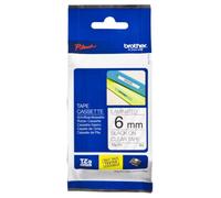 Cinta laminata Brother TZe-111 Nero su trasparente 6 mm x 8 m trasparente termica diretta
