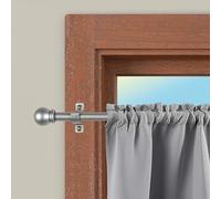 CINTACOR | Aste per Tende, Astina Decorativa in Metallo, Bastoni per Tende Allungabili con Viti e Ganci, Barra Regolabile | Diametro 10mm | Colore: Sfera Grigio, 120-215cm