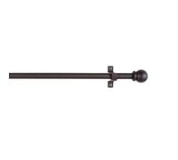 CINTACOR | Aste per Tende, Astina Decorativa in Metallo, Bastoni per Tende Allungabili con Viti e Ganci, Barra Regolabile | Diametro 10mm | Colore: Sfera Ruggine, 120-215cm