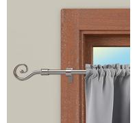 CINTACOR | Aste per Tende, Astina Decorativa in Metallo, Bastoni per Tende Allungabili con Viti e Ganci, Barra Regolabile | Diametro 11mm | Colore: Uncino Argento, 70-120cm